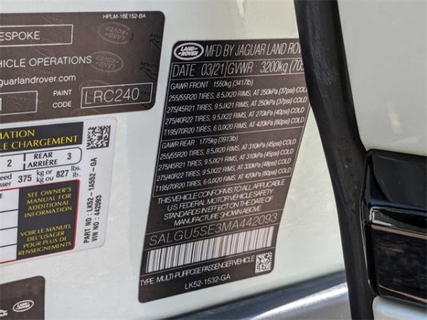 02049537c2b24dcd968743030b7863bf 2021 Land Rover Range Rover Autobiography Fifty Edition